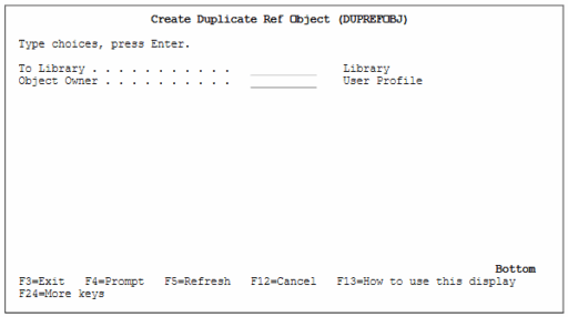 DUPREFOBJ Create Duplicate Reference Objects in Production Library ...
