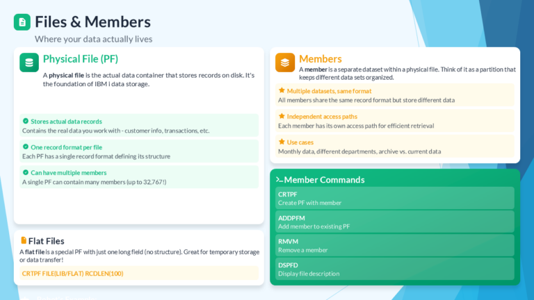IBM I Database Basics: Understanding Libraries, Physical Files, Members ...