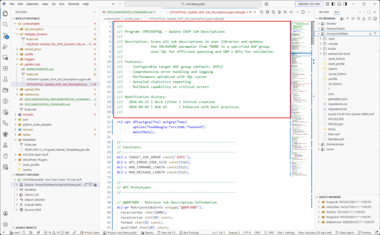 Standardizing RPGLE And SQLRPGLE Source Code Comments With IBM I BOB ...