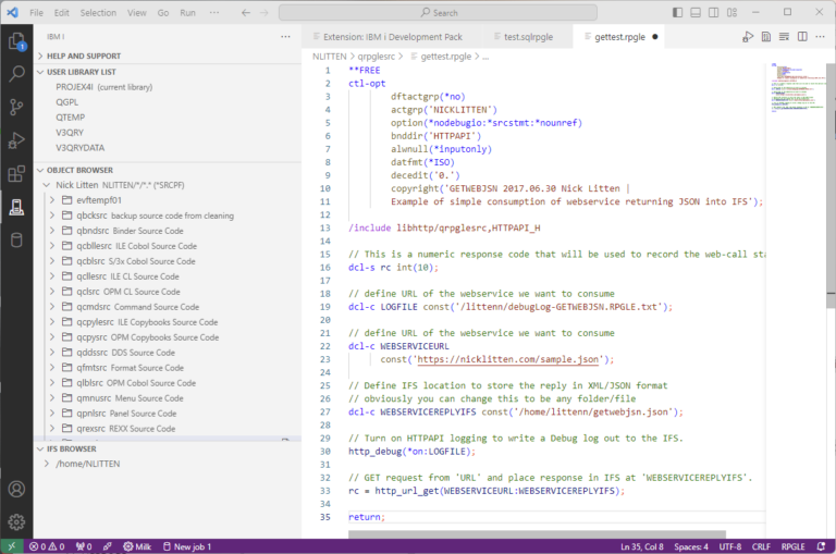 IBM i can consume webservices using HTTPAPI (LIBHTTP) – Nick Litten ...