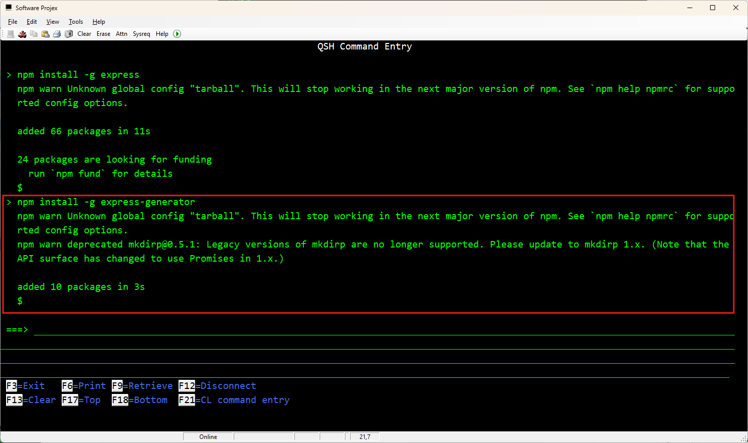 npm install -g express-generator Exposing RPGLE as Webservices - Deploy and Secure Server 2