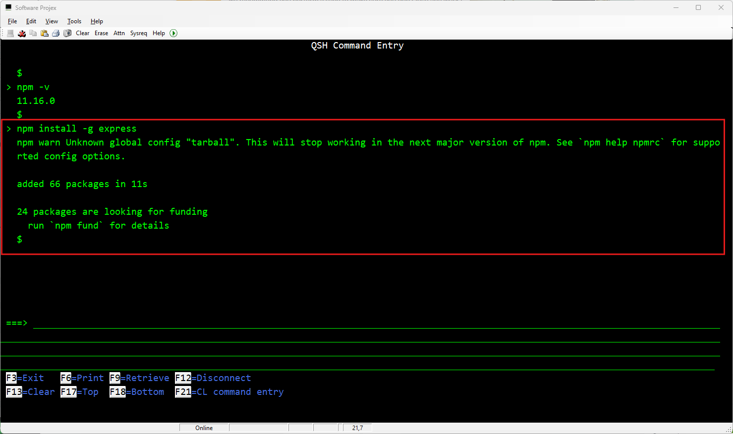 npm install -g express Exposing RPGLE as Webservices - Deploy and Secure Server 1